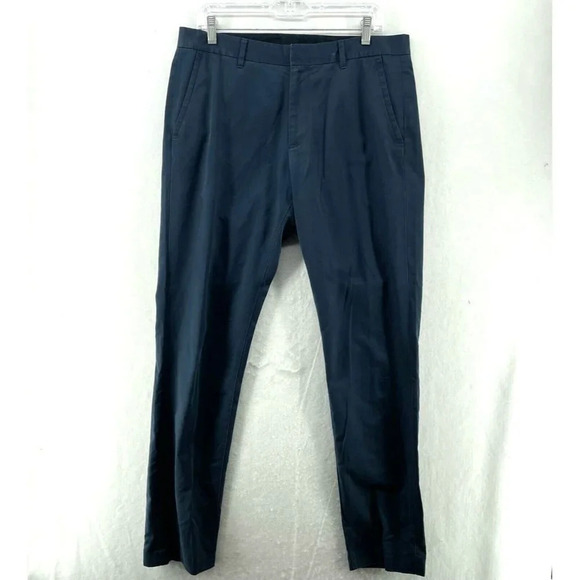 Bonobos Pants Men's Sz 33x34 Blue Straight Leg Slim Fit Mid-Rise Flat Front - Picture 1 of 11